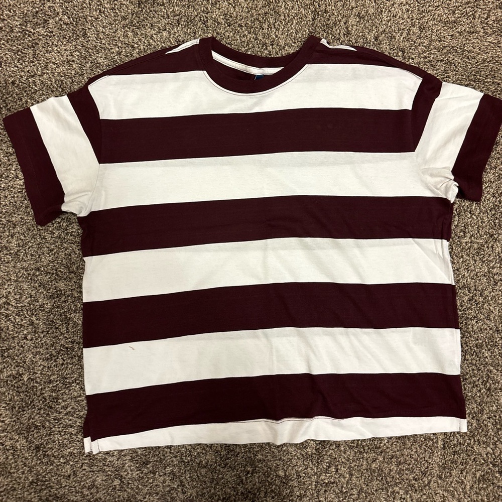 Women’s Rugby Stripe Tee - Vintage Oversized - sz Medium